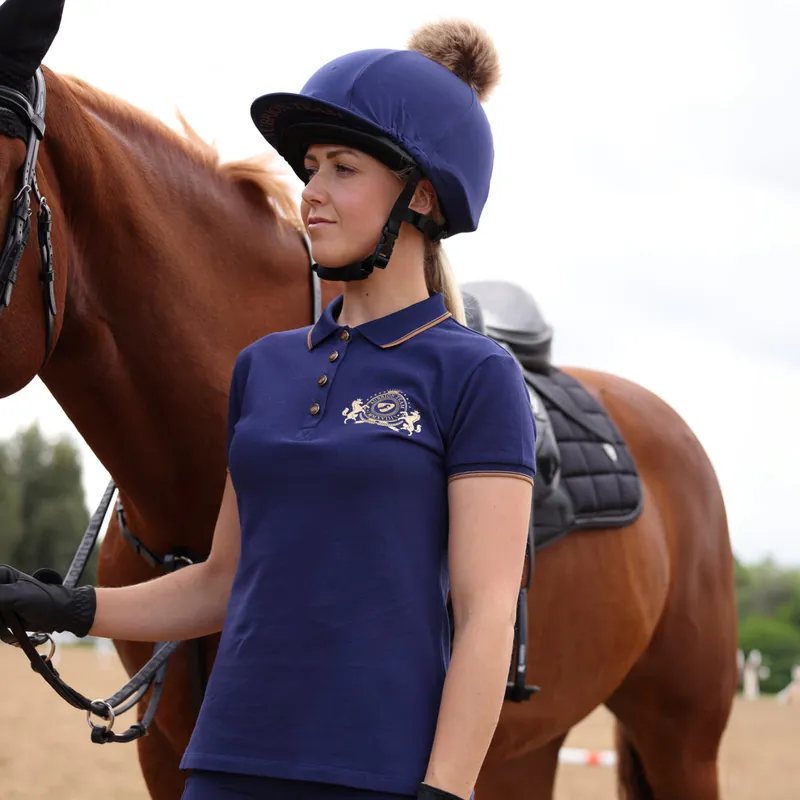 Aubrion Team Short Sleeve Polo in Midnight-4